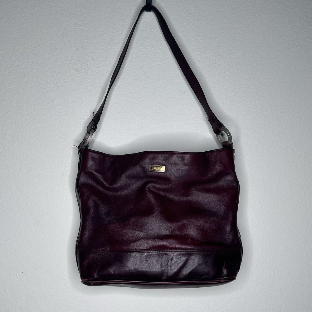 Gold Pfeil Bordeaux Wine Leather Shoulder Bag‎ Goldpfeil Germany Vintage